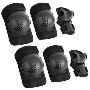 Kids Knee Pads Elbow Pad Guards Set for for Multi Sports Roller Skates Skateboarding Mountain Inline Biking BMX Roller Skating Cycling Bicycle Scooter Rock Climbing, Wrist Guards for Multi-Sports Outdoor