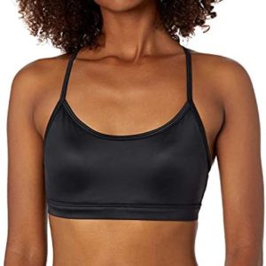 Core 10 by Reebok Women's Strappy Shiny Light Support Sports Bra