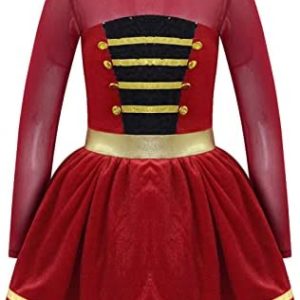 Moggemol Kids Girls Circus Ringmaster Costume Sleeveless Bowtie Tutu Dress Festival Party Cosplay Dress-up