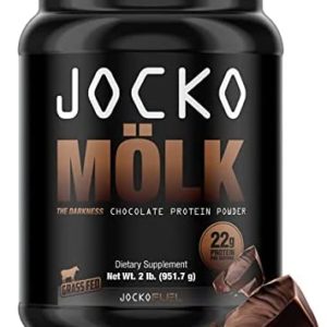 Jocko Mölk Whey Protein Powder (Chocolate) - Keto, Probiotics, Grass Fed, Digestive Enzymes, Amino Acids, Sugar Free Monk Fruit Blend - Supports Muscle Recovery and Growth - 31 Servings
