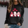 Color Blouse Valentine's Day Women's Sweatshirt Crew Neck Love And Heart Print Long Sleeve Casual Sweat Star - Image 2