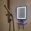 Beltruci Large Shower Mirror Fogless for Shaving with LED Lights, Razor Holder Hooks, Storage Shelf for Bathroom Accessories, Squeegee, Wall Mounted, Swivel Rotation, Splash Proof (Black) - Image 5