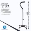 Dynarex Quad Cane with Large Base, Provides Maximum Mobility Support in a Stable One-Hand Walking Aid, 300 Pound Weight Capacity, Black, 1- Dynarex Quad Cane with Large Base. - Image 2