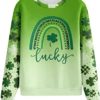 DUOWEI Ladies Crop Sweater Womens St Patricks Day Print O Neck Sweatshirt Round Neck Fit Pullover Tops 2002 Sweatshirt - Image 5