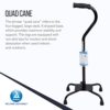 Dynarex Quad Cane with Large Base, Provides Maximum Mobility Support in a Stable One-Hand Walking Aid, 300 Pound Weight Capacity, Black, 1- Dynarex Quad Cane with Large Base. - Image 3