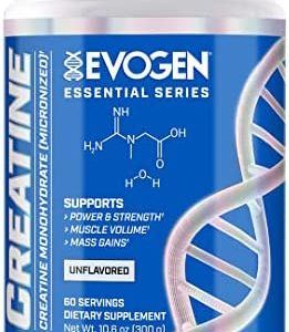 Evogen Creatine Monohydrate | Premium Creatine Supplement for Muscle Growth, Increased Strength, Enhanced Energy Output, Anti-oxidant Support, & Improved Athletic Performance | Unflavored