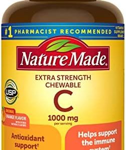 Nature Made Extra Strength Dosage Chewable Vitamin C 1000 mg per serving, Dietary Supplement for Immune Support, 90 Tablets, 45 Day Supply