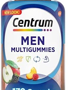 Centrum MultiGummies Gummy Multivitamin for Men, Multivitamin/Multimineral Supplement with Selenium, Antioxidants and Vitamin D3, Assorted Fruit Flavor - 170 Count