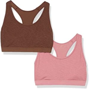 Amazon Essentials Women's Ribbed Lounge Unlined Scoop Neck Bralette, Pack of 2
