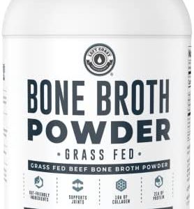 Bone Broth Powder, 2lb Pure Grass Fed Beef Bone Broth Protein Powder. Unflavored, Contains Collagen, Glucosamine & Gelatin, Paleo Protein Powder, Keto, Gut-Friendly, Non-GMO, Dairy Free. 32oz