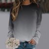 Fall Jacket Women Warm Womens Fashion Gradient Print Hooded Sweatshirt Long Sleeve Pullover Soft Womens Shirts - Image 3