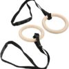 SUNGOOYUE 1 Pair of Adjustable Buckle Straps, 330-Pound Wooden Belt Gymnastics Rings, Pull-Up Training Rings, Suitable for Fitness - Image 4