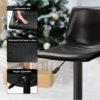 LEMBERI Adjustable Swivel Bar Stools Set of 2, Pu Leather Counter Height Barstools for Kitchen Island, Armless Modern Bar Stool Dining Chairs with Back - Image 4