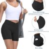 Women's Cross Waist Workout Shorts Tummy Control Spandex Athletic Biker Shorts with Deep Pockets - Image 6