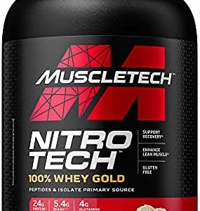 Whey Protein Powder | MuscleTech Nitro-Tech Whey Gold Protein Powder | Whey Protein Isolate Smoothie Mix | Protein Powder for Women & Men | Vanilla Protein Powder, 2 lbs (28 Servings)-package varies