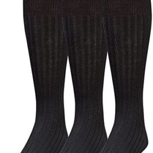 Gold Toe Men's Windsor Wool Over-The-Calf Dress Socks, 3-Pairs