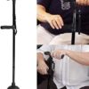 Folding Walking Cane with LED Light, Two-Handle Adjustable Hand Walking Stick w/ Stable Quad Cane Base for Arthritis Seniors Disabled Elderly Pregnant Woman Hiking, Adjusts from 34" to 39", Black - Image 7