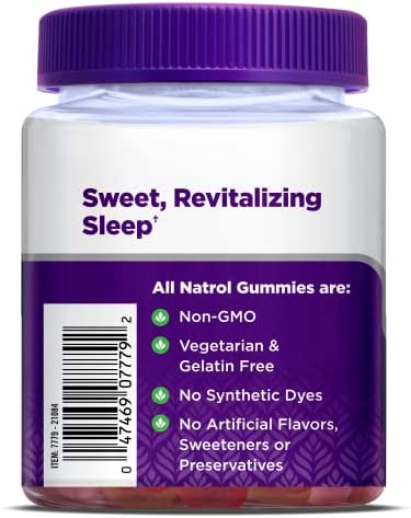 Natrol Sleep+ Calm, Drug Free Sleep Aid Supplement, Calm an Active Mind, Ease to Sleep, 60 Strawberry Flavored Gummies - Image 8