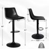 LEMBERI Adjustable Swivel Bar Stools Set of 2, Pu Leather Counter Height Barstools for Kitchen Island, Armless Modern Bar Stool Dining Chairs with Back - Image 2