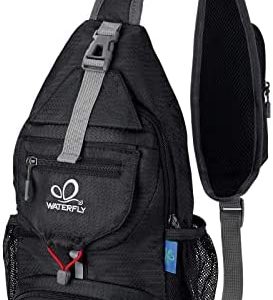 WATERFLY Packable Small Crossbody Sling Backpack Shoulder Chest Bag Daypack for Hiking Traveling