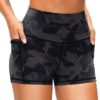 Women's High Waist Yoga Shorts with Side Pockets Tummy Control Running Gym Workout Biker Shorts for Women 8" /3" - Image 2