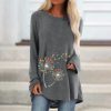Medium Pack Womens Casual Crew Neck Raglan Dandelion Printing Long Sleeve Tshirts Blouse Top Sleep Top Women Soft - Image 2