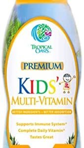 Premium Liquid Multivitamin For Kids | Sugar Free Kids Vitamins | 100% DV of 14 Vitamins for Kids | Multivitamin for Children Ages 4+ | Great Tasting, Non-GMO, Max 98% Absorption Rate- 16 oz, 32 Serv