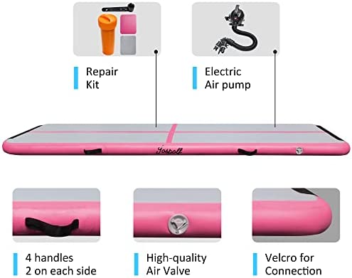 Jospolf Air Tumbling Mat Tumble Track,10ft/13ft/16ft/20ft Inflatable Gymnastics Air Mat for Gymnastics Training/Home Use/Yoga/Water Gymnastics Track With Pump - Image 4