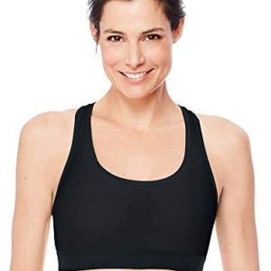Hanes Sport Women's Racerback Compression Sports Bra Black