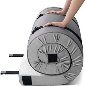 KingChii CertiPUR-US Memory Foam Camping Mattress, Portable Roll Up Travel Car Camping Mattress Sleeping Pad & Floor Mattress, Cot Mattress Guest Bed for Sleepover with 2*Waterproof Cover & Travel Bag