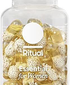 Ritual Multivitamin for Women 50 and Over, Menopause Supplements with Vitamin D3, K2 and Magnesium for Bone Support*, Omega-3 DHA, Vitamin B12, Non-GMO, Mint Essenced, 30 Day Supply, 60 Vegan Capsules
