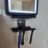 Beltruci Large Shower Mirror Fogless for Shaving with LED Lights, Razor Holder Hooks, Storage Shelf for Bathroom Accessories, Squeegee, Wall Mounted, Swivel Rotation, Splash Proof (Black) - Image 6