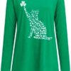Womens Polyester T Shirts Womens Saint Patricks Day Large Loose Round Neck Long Sleeve T Shirt Top Boyfriend Tunic - Image 2