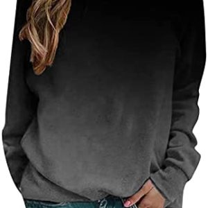 Long Sleeve Polyester Shirt Women Ladies Tops Gradient Print Clubbing Regular Top Athletic Shirts Women Dry Fit