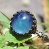 Mood Ring DAISY CHAIN 10mm ROUND in solid Sterling Silver with GLASS Mood 10mm Mood Ring - Image 2