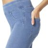 HUE Women's Super Soft Stretch High Rise Denim leggings, No Side Seams - Image 3