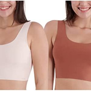 Danskin 2 Pack Laser Wirefree Everyday Comfort Lounge Bralette with Removable Pads