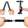 Folding Walking Cane with LED Light, Two-Handle Adjustable Hand Walking Stick w/ Stable Quad Cane Base for Arthritis Seniors Disabled Elderly Pregnant Woman Hiking, Adjusts from 34" to 39", Black - Image 4