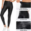 CRZ YOGA Women Matte Faux Leather Leggings 26.5 Inches - No Front Seam High Waisted Stretch Workout Pleather Tights Pants - Image 4