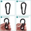 BEWISHOME 4 Pack Carabiner Hooks Hammock Locking Solid Metal D Clips with Heavy Duty 500LBS Screw Gate Hammock Locking,Quick Link for Outdoor Camping Hiking Traveling Backpacking Black & Silver - Image 6