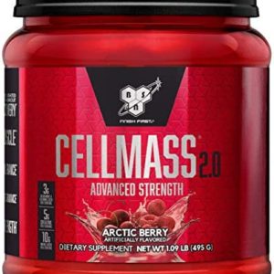 BSN CELLMASS 2.0 Post Workout Recovery with BCAA, Creatine, & Glutamine - Keto Friendly - Arctic Berry, (25 Servings) (1048058)