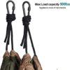 BEWISHOME 4 Pack Carabiner Hooks Hammock Locking Solid Metal D Clips with Heavy Duty 500LBS Screw Gate Hammock Locking,Quick Link for Outdoor Camping Hiking Traveling Backpacking Black & Silver - Image 4