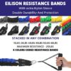 EILISON Resistance Band Kit with Heavy Duty Protective Sleeves for Safe Workout and Soft Anti-Slip Foam Handle, Door Anchor, Ankle Strap for Men and Women Stackable - Image 2