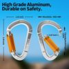 FVW Auto Locking Rock Climbing Carabiner Clips,Professional 25KN (5620 lbs) Heavy Duty Caribeaners for Rappelling Swing Rescue & Gym etc, Large Carabiners, D-Shaped - Image 2