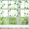Pinkblume 30ft Felt Daisy Garland White Flowers Banner with Green Leaves Artificial Craft Fake Flowers Hanging Garland for Spring Decor Easter Day Wedding Party Bridal Shower Window Decorations - Image 4