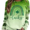 DUOWEI Ladies Crop Sweater Womens St Patricks Day Print O Neck Sweatshirt Round Neck Fit Pullover Tops 2002 Sweatshirt - Image 3