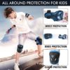 GTSBROS Kids/Youth Protective Gear, Knee Pads and Elbow Pads 6 in 1 Set with Wrist Guard and Adjustable Strap for Roller Skates Cycling BMX Bike Skateboard Inline Skatings Scooter Riding Sports(Blue) - Image 2