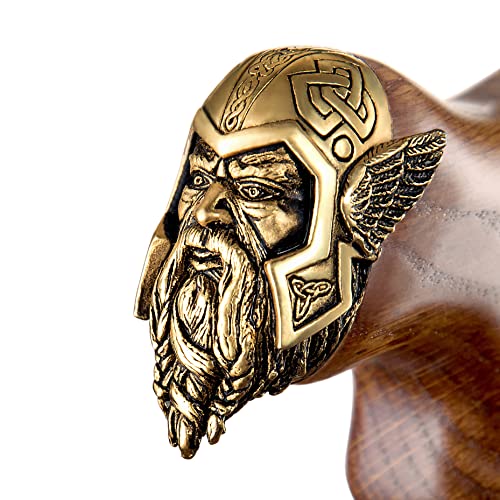 Handmade Viking Walking Cane for Men Fashionable - Cool Stylish Men's Cane - Fancy Wooden Walking Stick (Caramel) - Image 8