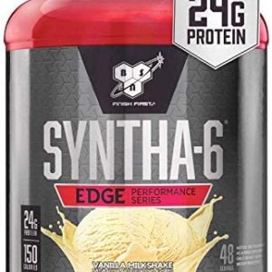 BSN SYNTHA-6 Edge Protein Powder, Vanilla Protein Powder with Hydrolyzed Whey, Micellar Casein, Milk Protein Isolate, Low Sugar, 24g Protein, Vanilla Milkshake, 48 Servings