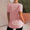 Summer Tops for Women Side Slit Tees Short Sleeve Square Neck Shirts Loose Casual Blouses with Side Buttons - Image 3